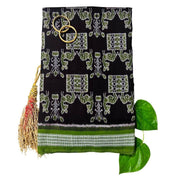 Handwoven Pure Cotton | Sambalpuri Saree - Dark Chocolate Colour - Taalapatra Vibes