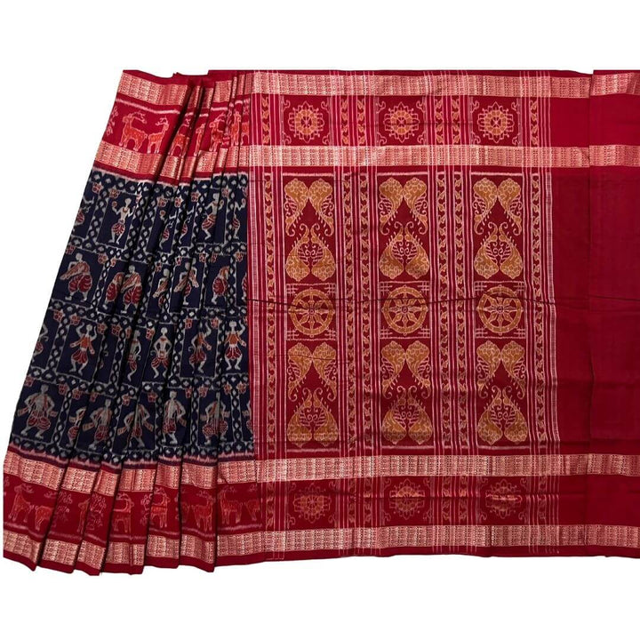 Handwoven Pure Cotton | Sambalpuri Saree - Violet Colour - Taalapatra Vibes
