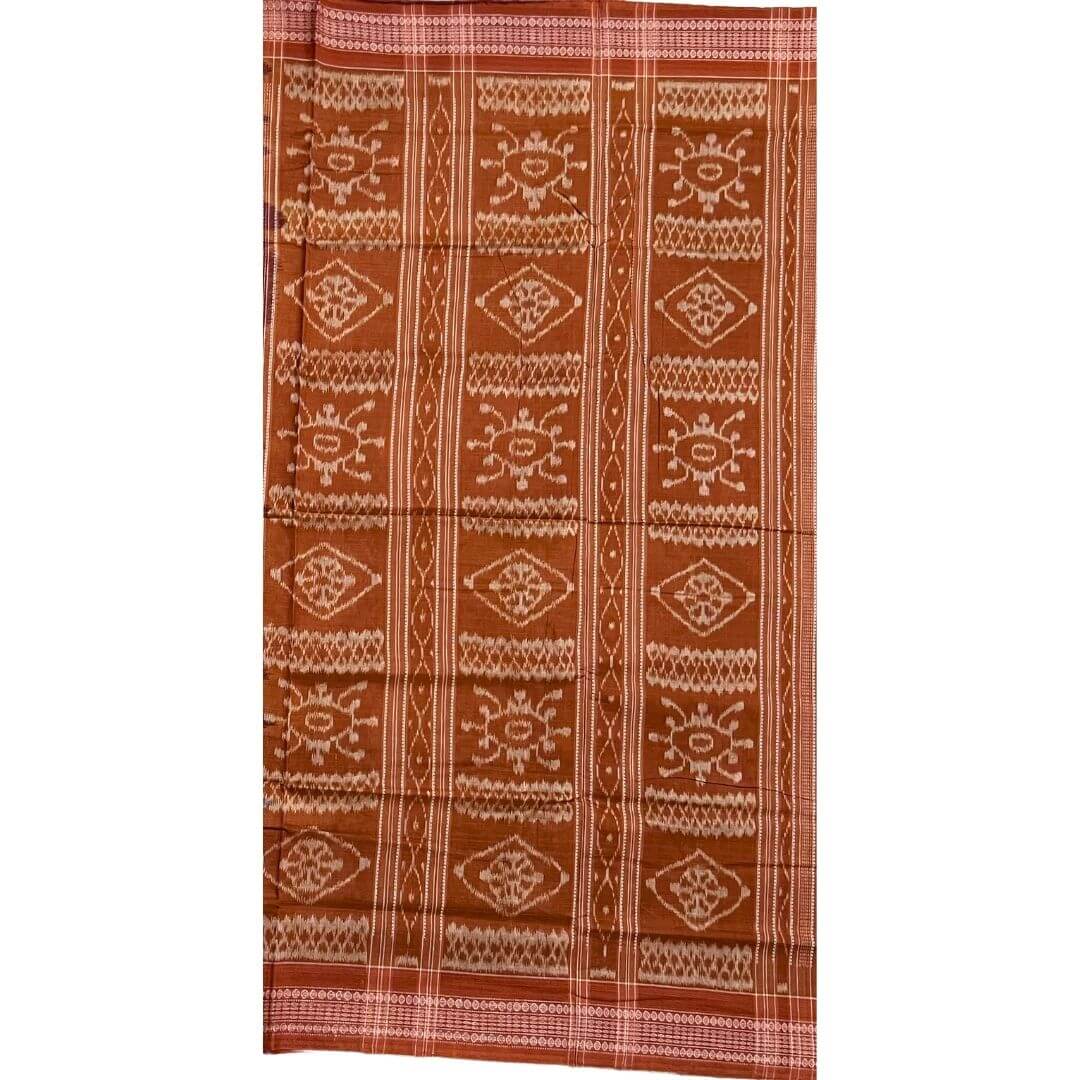 Handwoven Pure Cotton | Sambalpuri Saree - Light Grey and Maroon Colour - Taalapatra Vibes