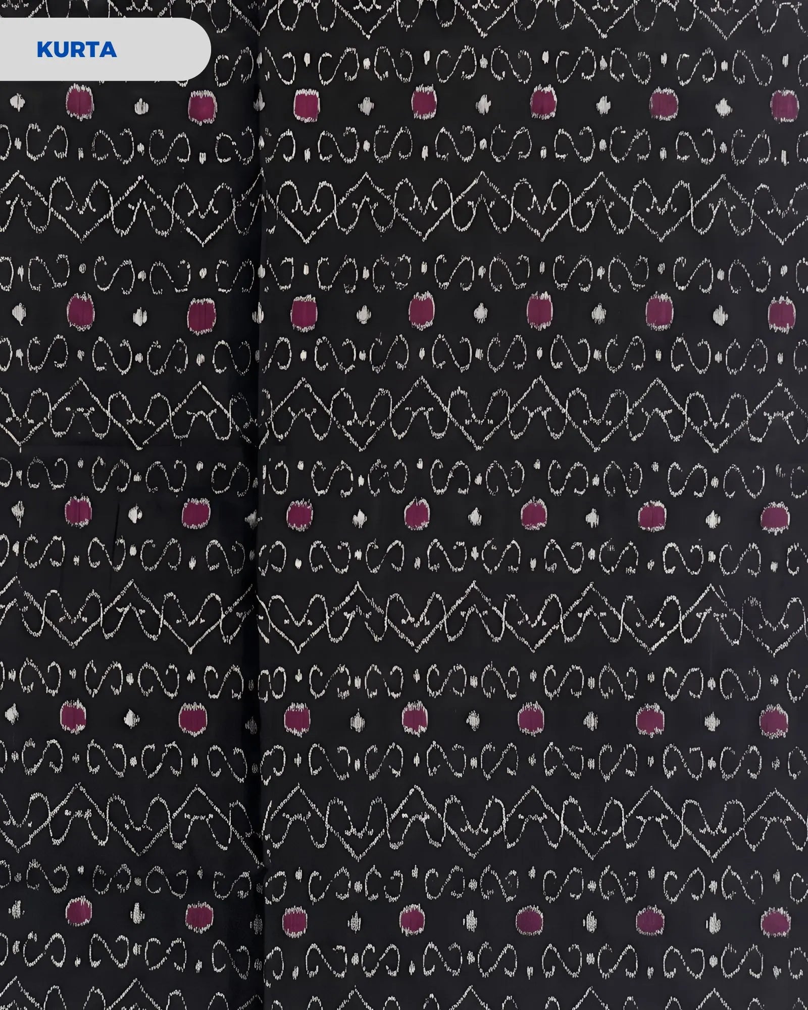 Sambalpuri Pure Cotton | Unstitched Dress Set (3 Pieces) - Black and Red