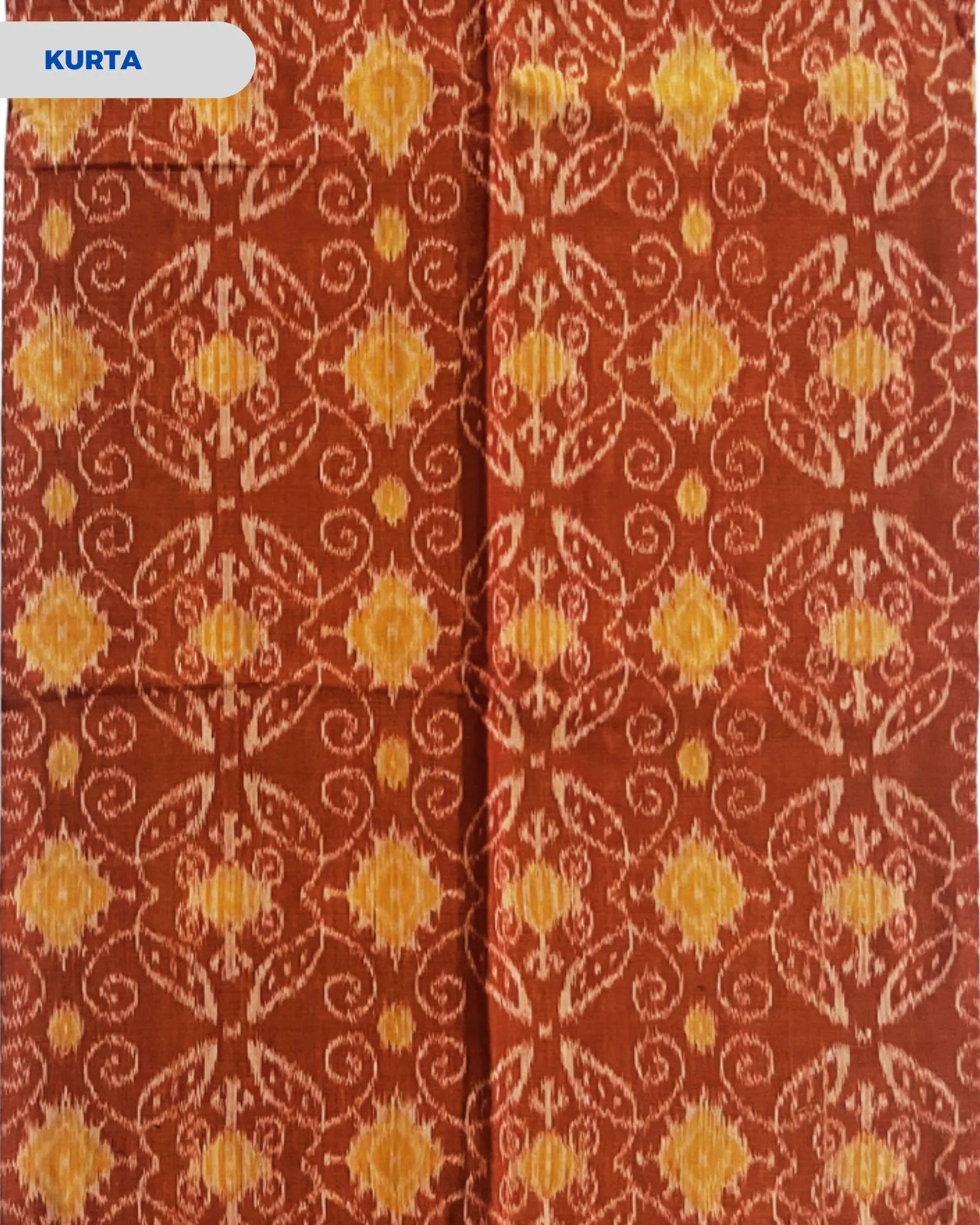 Sambalpuri Pure Cotton | Unstitched Dress Set (3 Pieces) - Orange and Black
