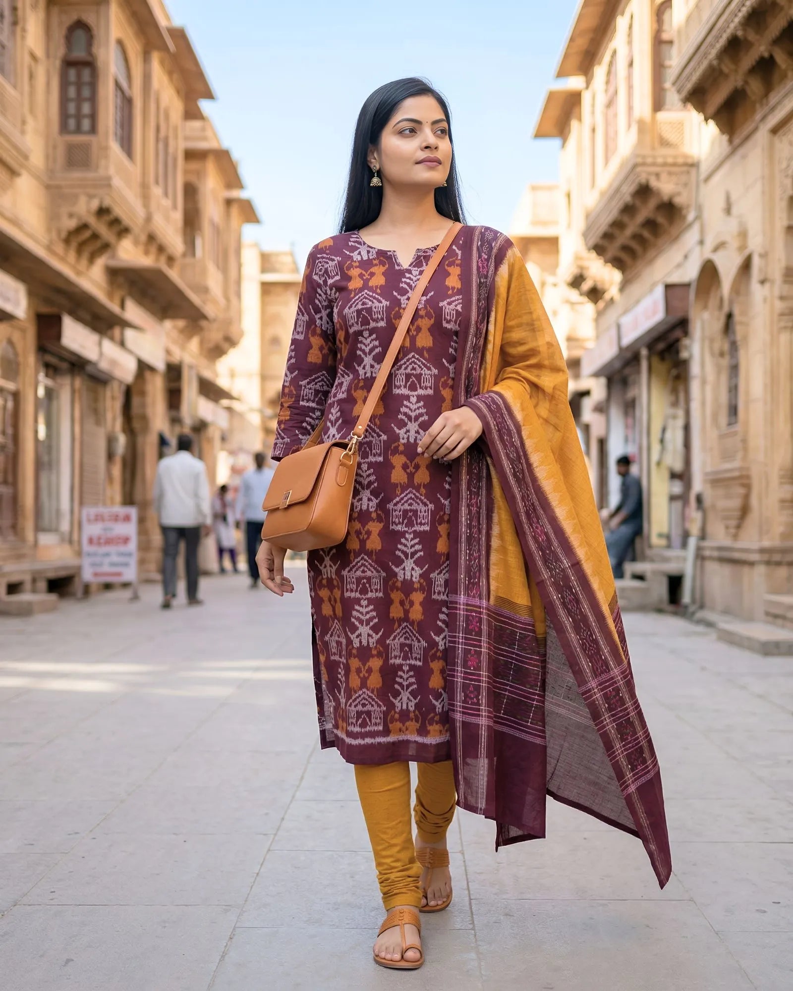 Sambalpuri Pure Cotton | Dress Set (3 Pieces)