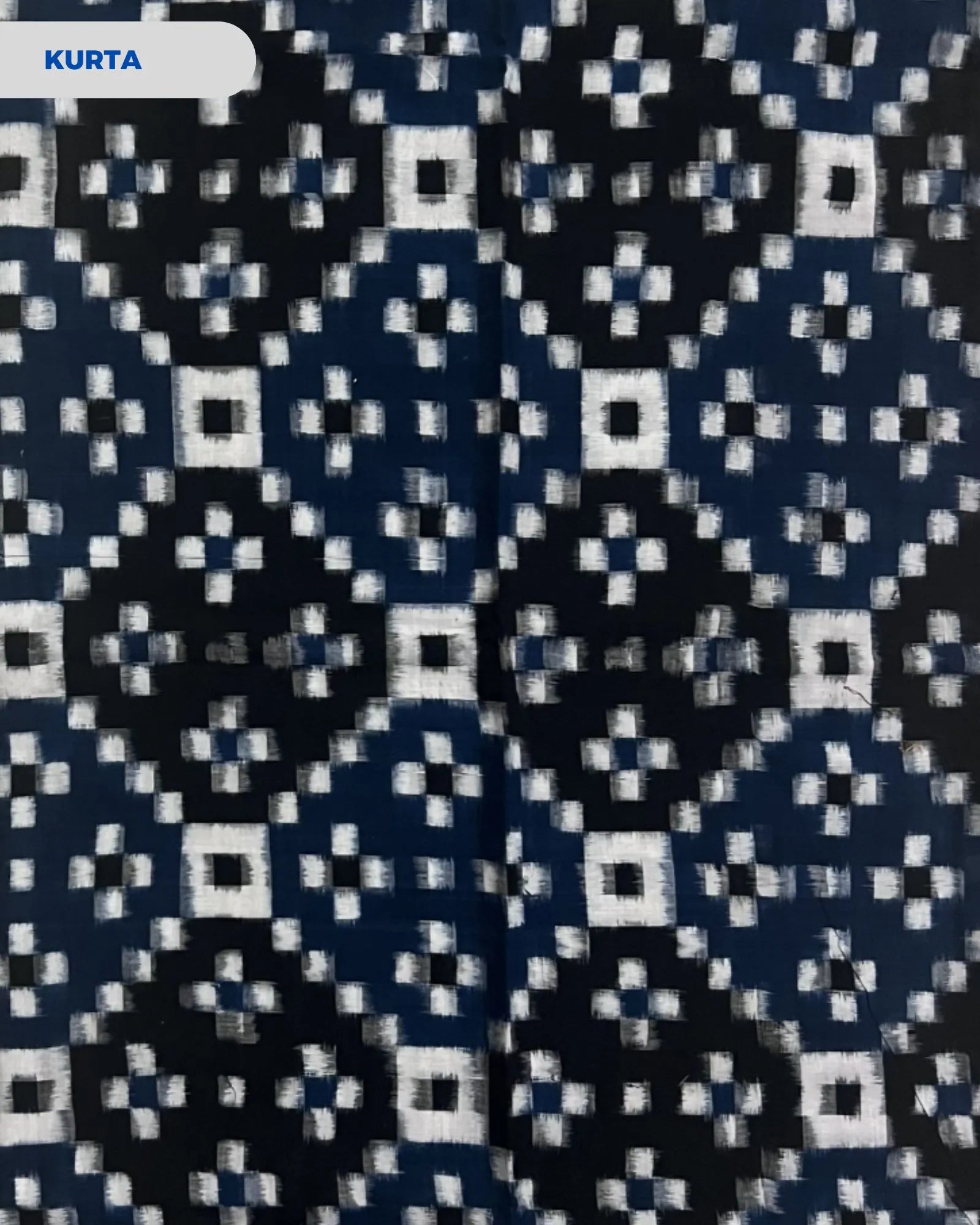 Sambalpuri Pure Cotton | Unstitched Dress Set (3 Pieces) - Blue and Red