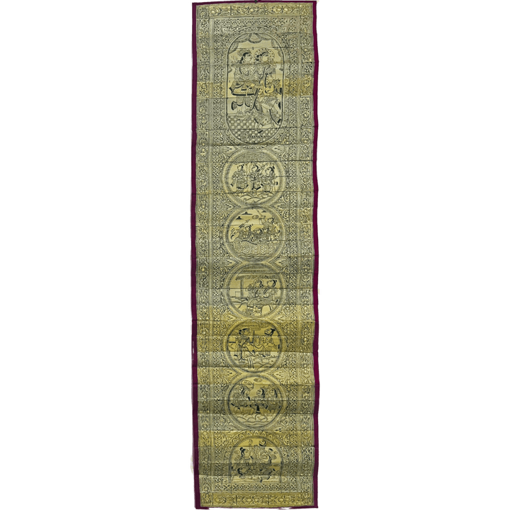 Palm Leaf Engraved Painting | Ramayana Events - Pattachitra Wall Hanging (Monochrome) - UNFRAMED - Taalapatra