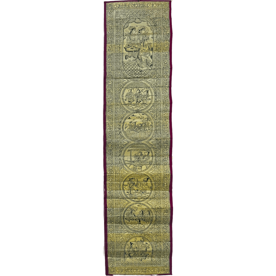 Palm Leaf Engraved Painting | Ramayana Events - Pattachitra Wall Hanging (Monochrome) - UNFRAMED - Taalapatra