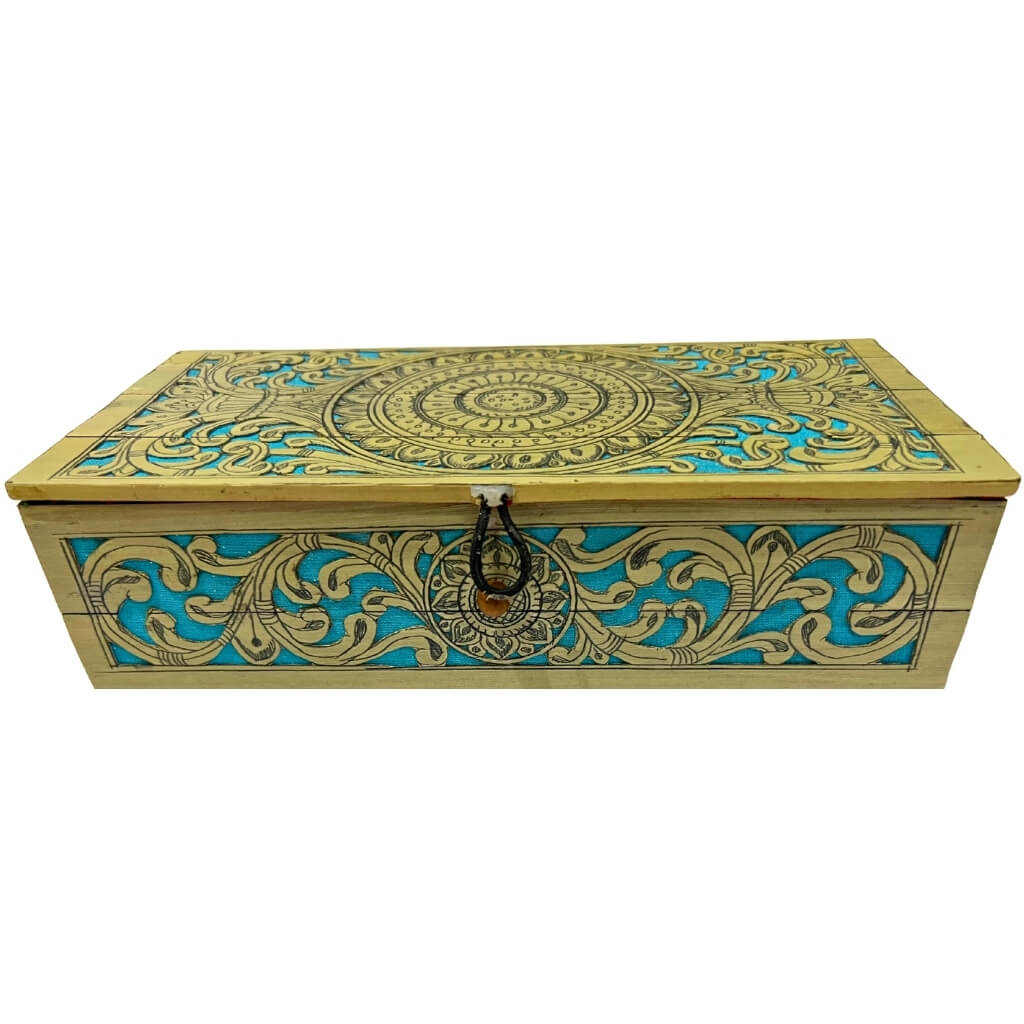 Palm Leaf Engraved Painting | Utility / Storage Box (Rectangular) - Taalapatra Vibes