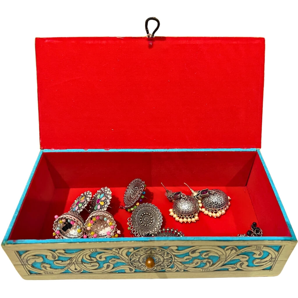 Palm Leaf Engraved Painting | Utility / Storage Box (Rectangular) - Taalapatra Vibes