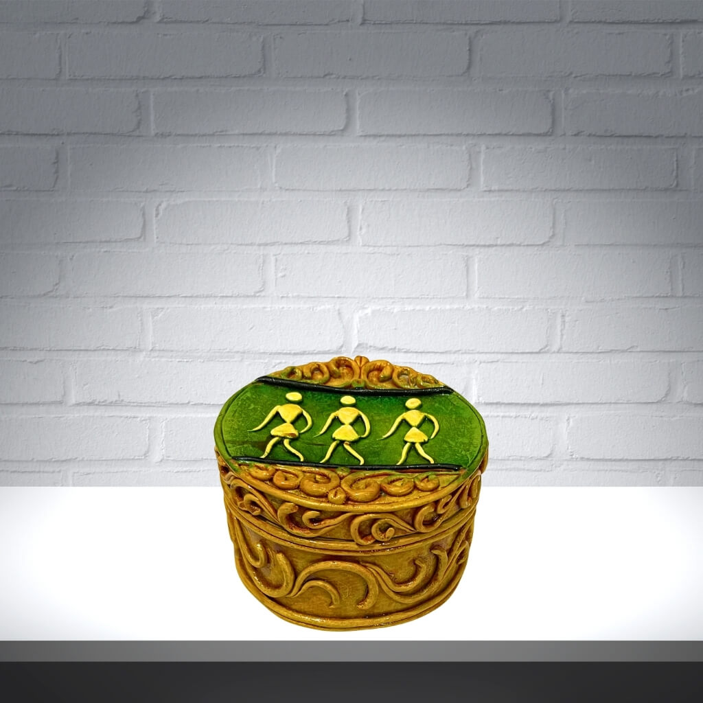 Paper Mache | Utility / Storage Box (Round) - Taalapatra Vibes