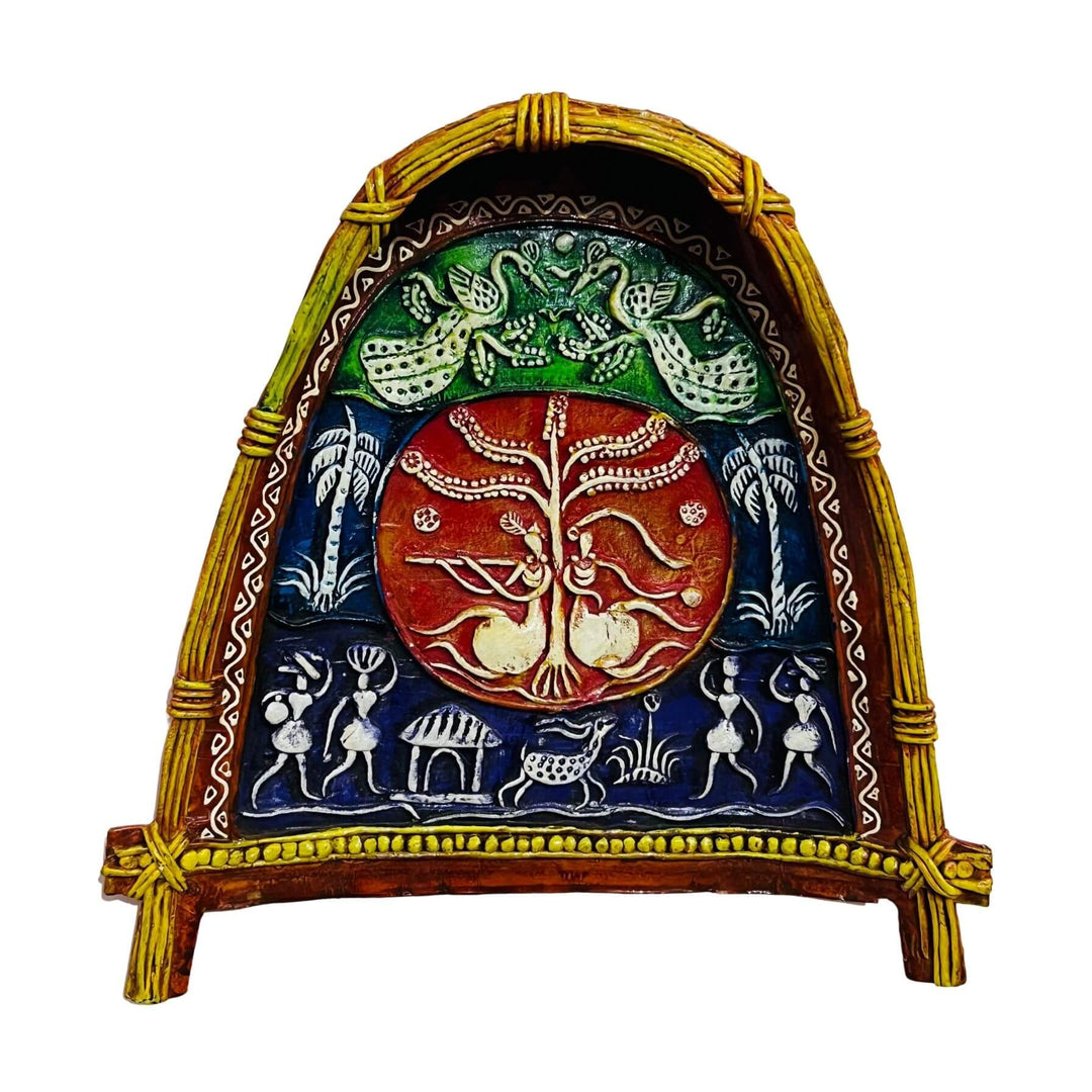 Paper Mache | Kula (Winnowing Fan) - Tribal Art Wall Hanging (Big) - Taalapatra