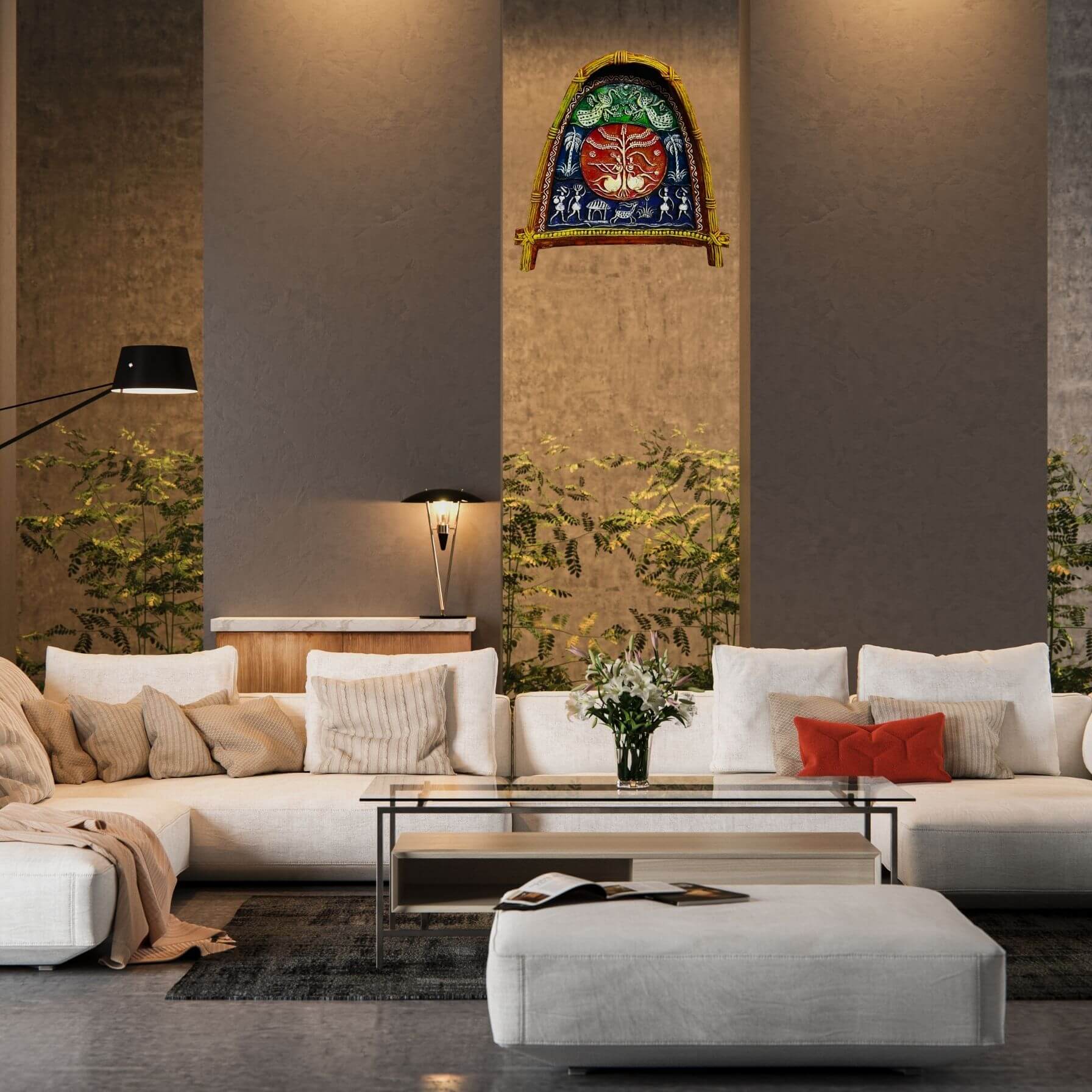 Paper Mache | Kula (Winnowing Fan) - Tribal Art Wall Hanging (Big) - Taalapatra Vibes