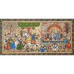 Pattachitra Painting | Mathura Vijay - Shri Krishna and Lord Balaram on Chariot - UNFRAMED - Taalapatra Vibes