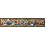 Pattachitra Painting | Sri Krishna Raas Leela (Long Format Canvas) - UNFRAMED - Taalapatra Vibes