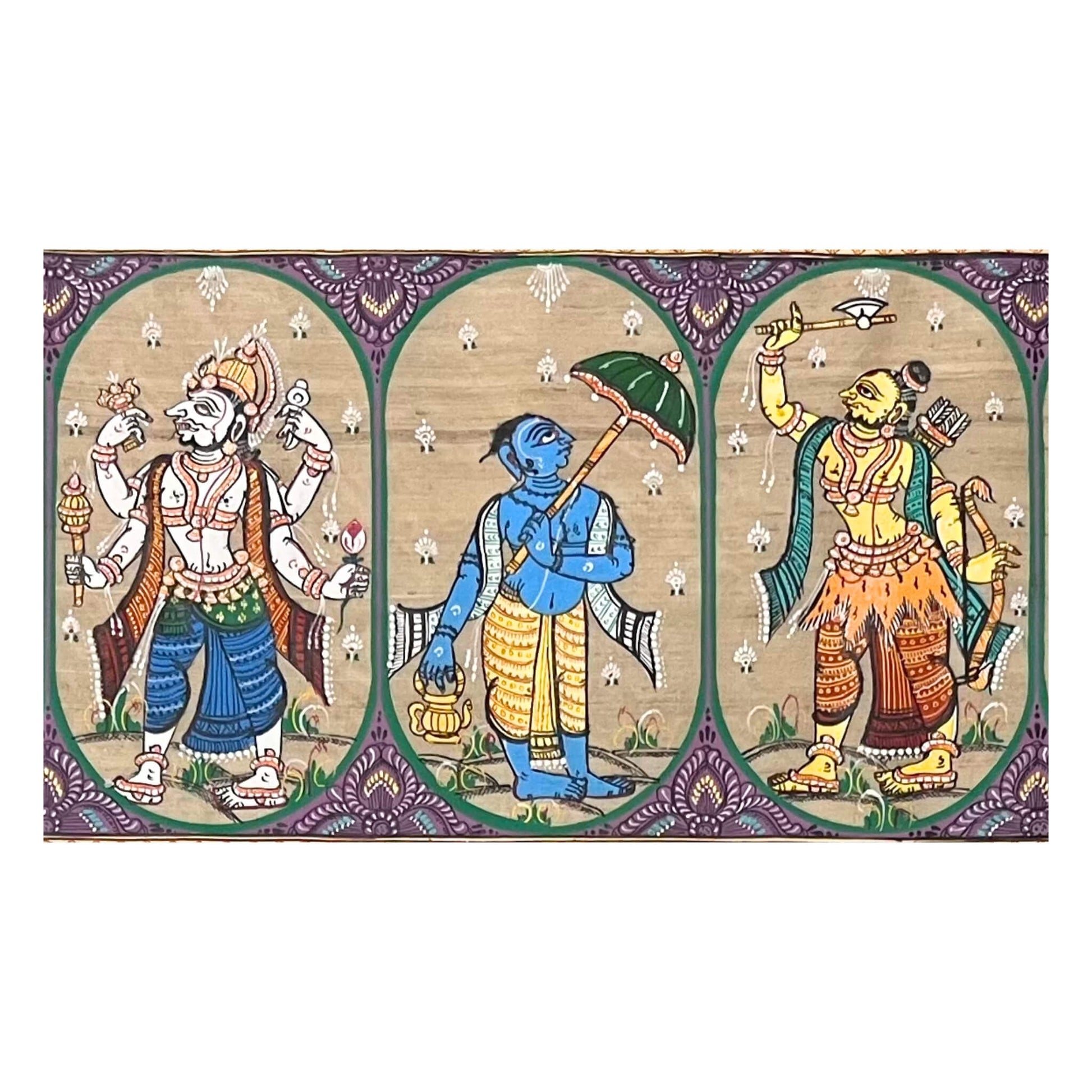 Pattachitra Painting | Shree Vishnu Dasavataar (Large Canvas) - UNFRAMED - Taalapatra Vibes