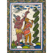 Hand Painted Pattachitra Painting | Tribal Couple - UNFRAMED - Taalapatra Vibes