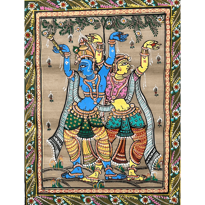 Pattachitra Painting | Dancing Radha Krishna - UNFRAMED - Taalapatra