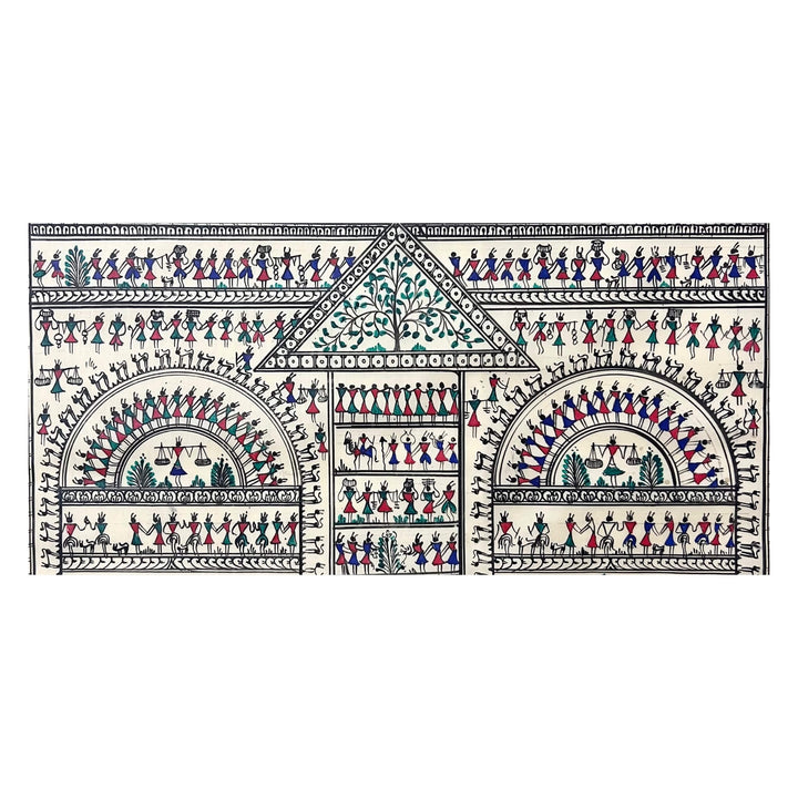 Pattachitra Painting | Saura Tribal Artwork (Large Canvas) - UNFRAMED - Taalapatra