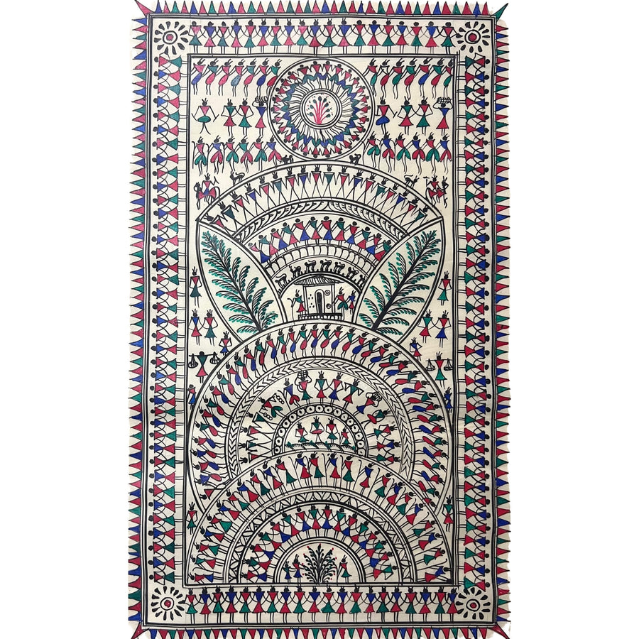 Pattachitra Painting | Saura Tribal Artwork (Medium Canvas) - UNFRAMED - Taalapatra