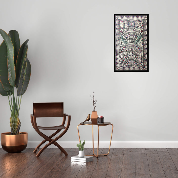 Pattachitra Painting | Saura Tribal Artwork (Medium Canvas) - UNFRAMED - Taalapatra