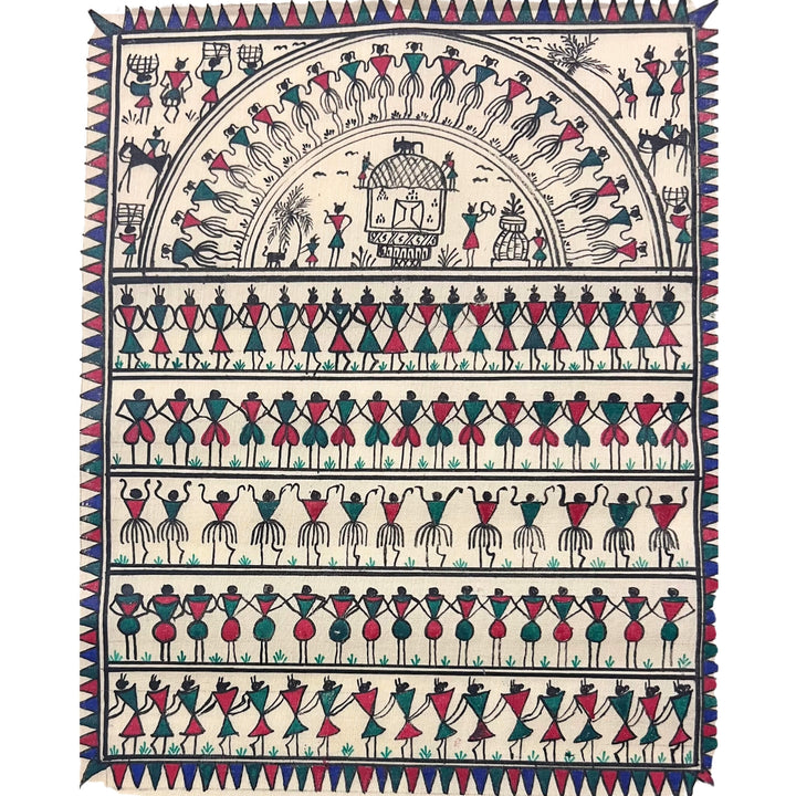Pattachitra Painting | Saura Tribal Artwork (Baby Small Canvas) - UNFRAMED - Taalapatra