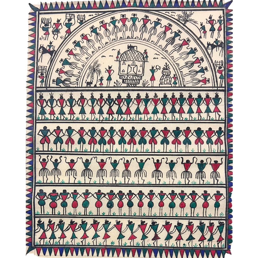 Pattachitra Painting | Saura Tribal Artwork (Baby Small Canvas) - UNFRAMED - Taalapatra
