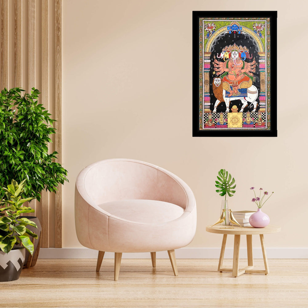 Pattachitra Painting | Panchmukhi Ganesh / Vaastu Ganesh - UNFRAMED - Taalapatra