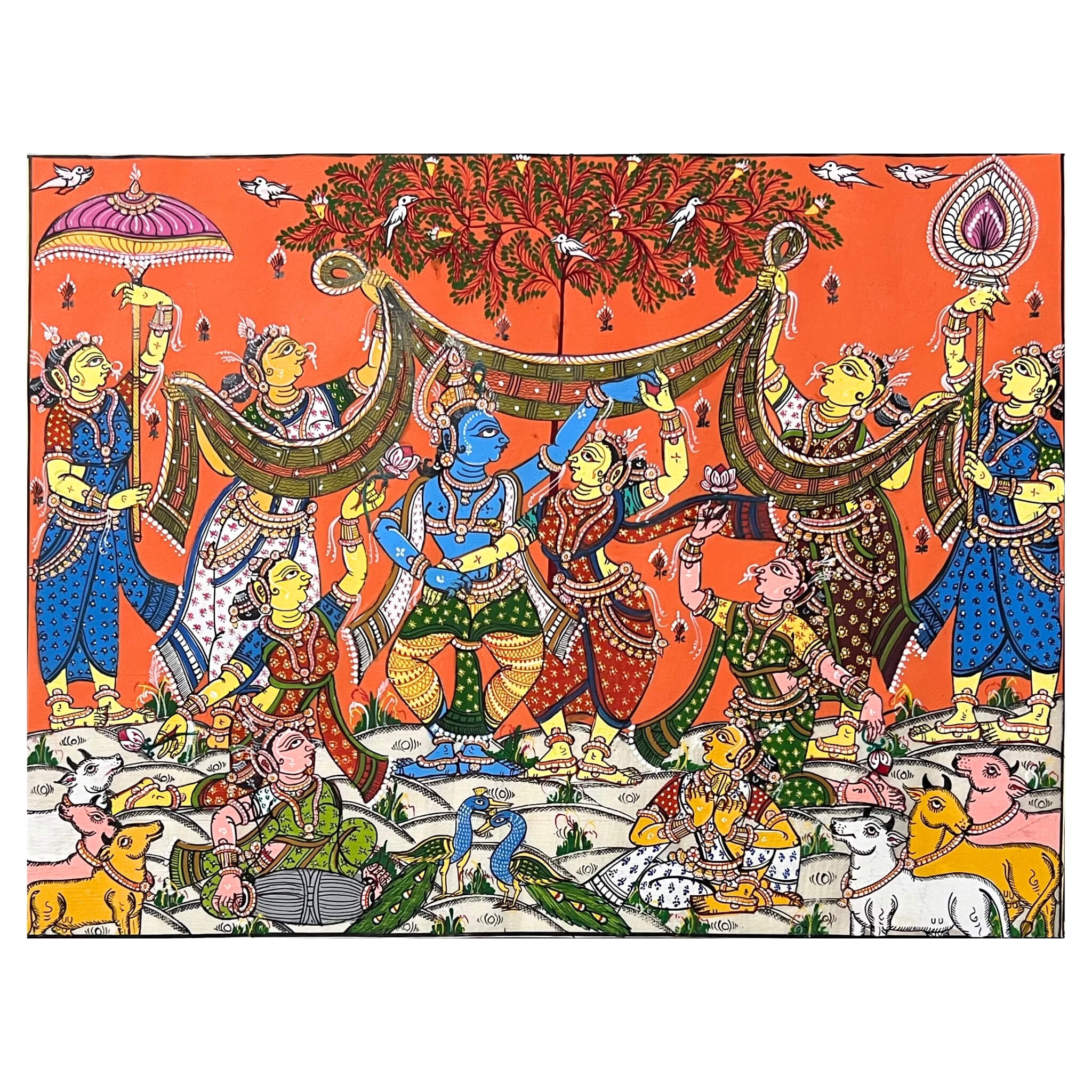 Pattachitra Painting | Sri Krishna Raas Leela & Baal Leela Story - UNFRAMED - Taalapatra Vibes
