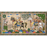 Pattachitra Painting | Kanchi Abhijaan - Shri Krishna and Lord Balaram - UNFRAMED - Taalapatra Vibes