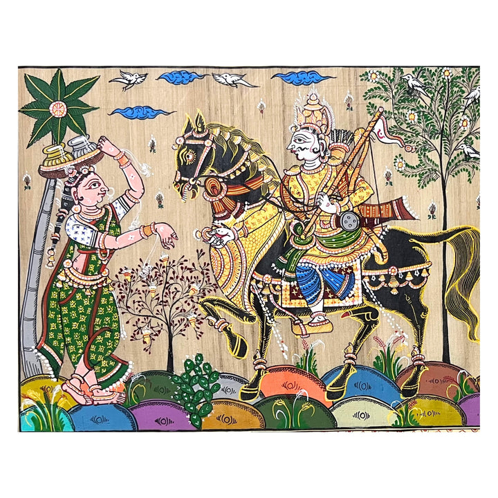 Pattachitra Painting | Kanchi Abhijaan - Shri Krishna and Lord Balaram - UNFRAMED - Taalapatra