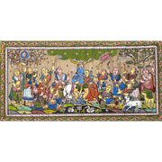 Pattachitra Painting | Radha Krishna Raas Leela (Pond Side) - UNFRAMED - Taalapatra Vibes