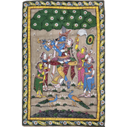 Radha Krishna Dancing Under a Tree