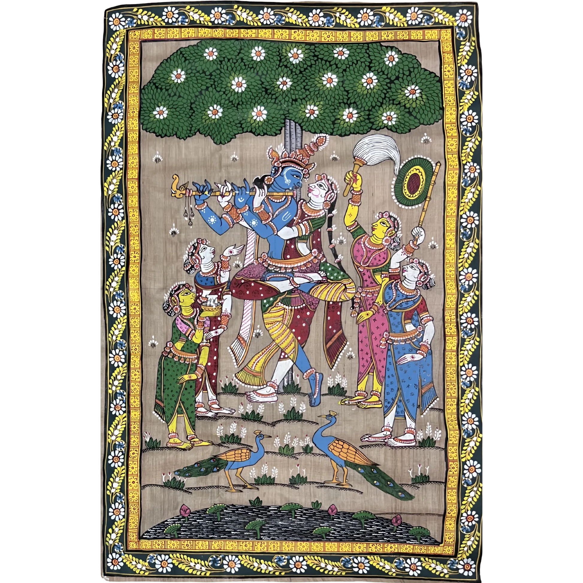 Radha Krishna Dancing Under a Tree