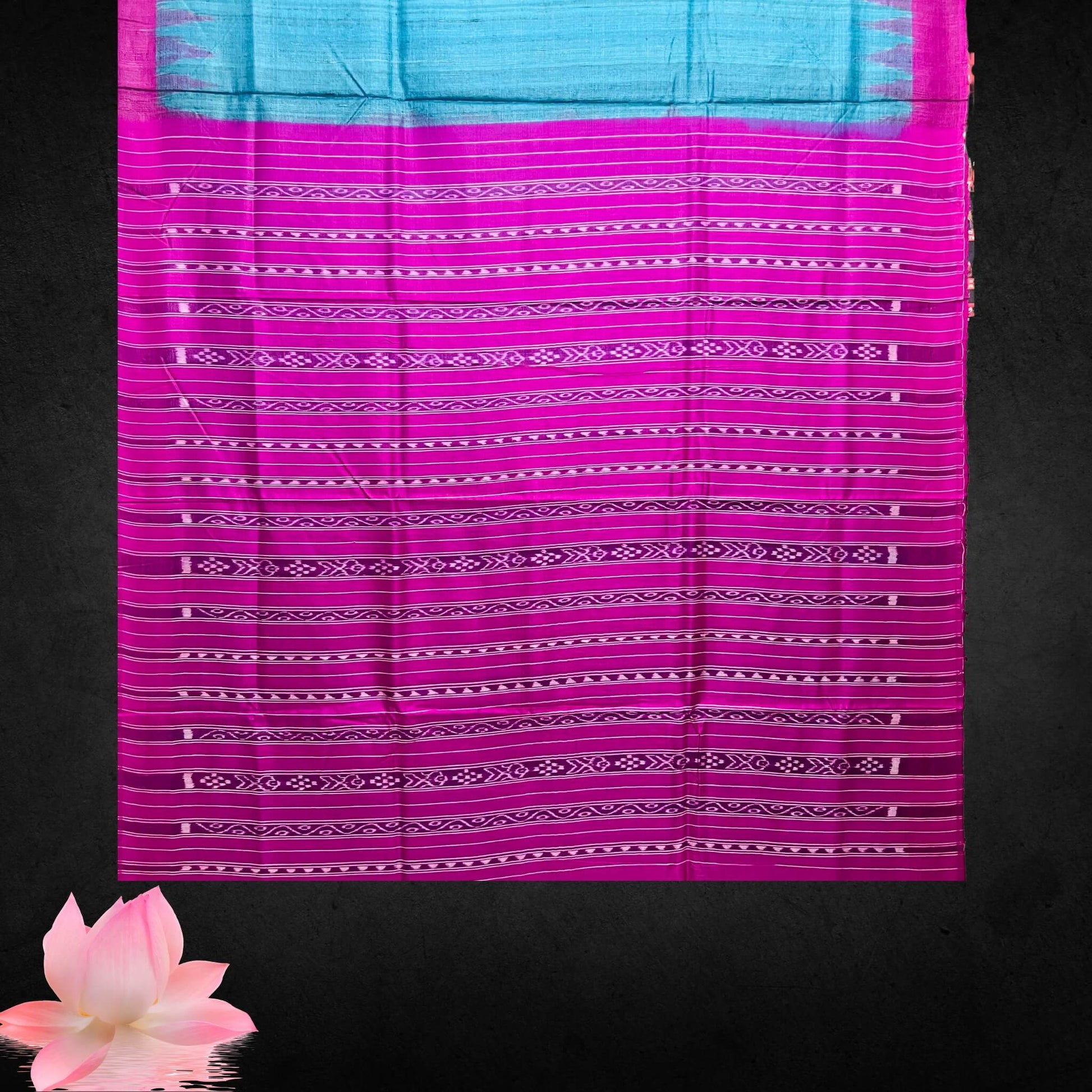 Handwoven Pure Tussar | Silk Saree - Peacock Blue Colour - Taalapatra Vibes