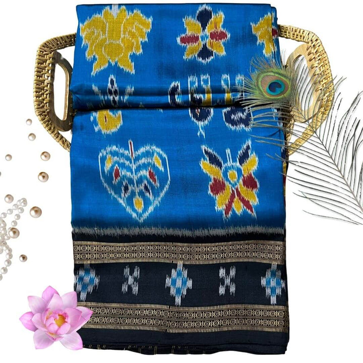 Handwoven Pure Tussar | Fine Silk Saree - Copper Sulphate Blue Colour