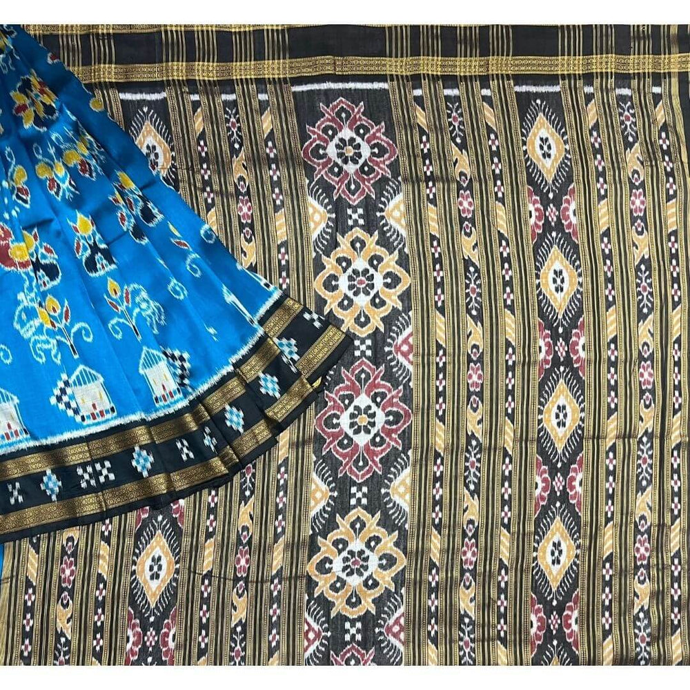 Handwoven Pure Tussar | Fine Silk Saree - Copper Sulphate Blue Colour