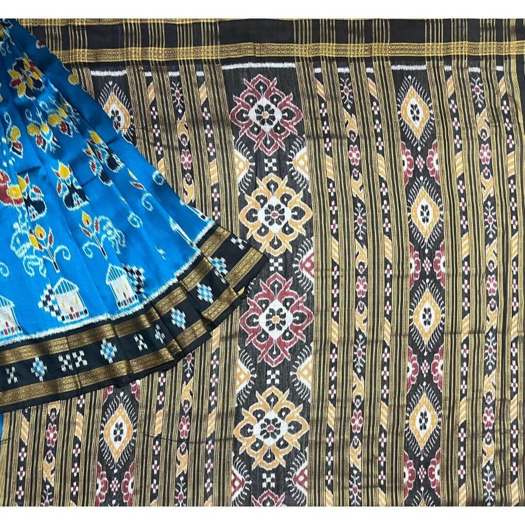 Handwoven Pure Tussar | Fine Silk Saree - Copper Sulphate Blue Colour