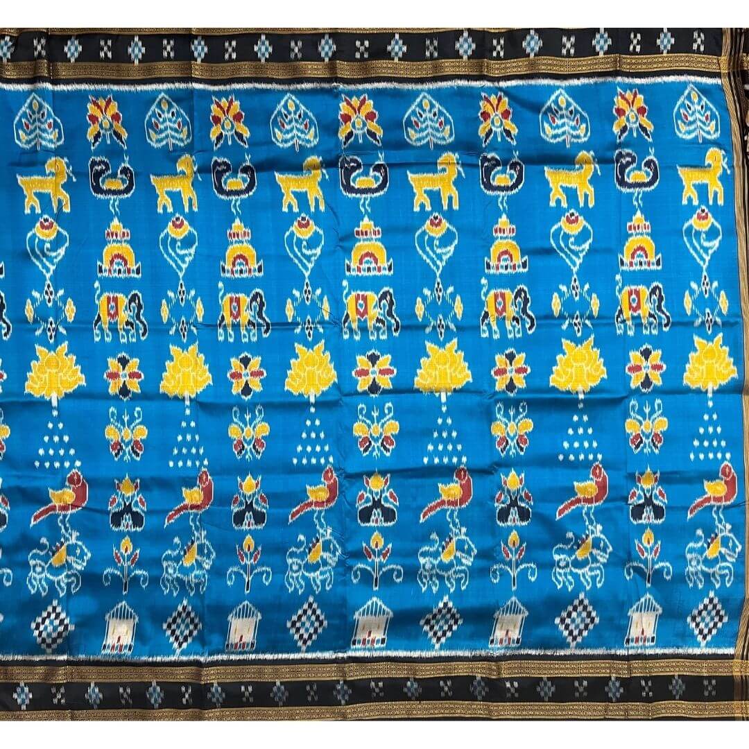 Handwoven Pure Tussar | Fine Silk Saree - Copper Sulphate Blue Colour