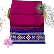 Handwoven Pure Mulberry Silk | Sambalpuri Saree - Fuchsia Colour