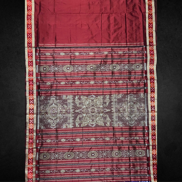Handwoven Silk | Bandha Sambalpuri Saree - Deep Royal Blue Colour - Taalapatra
