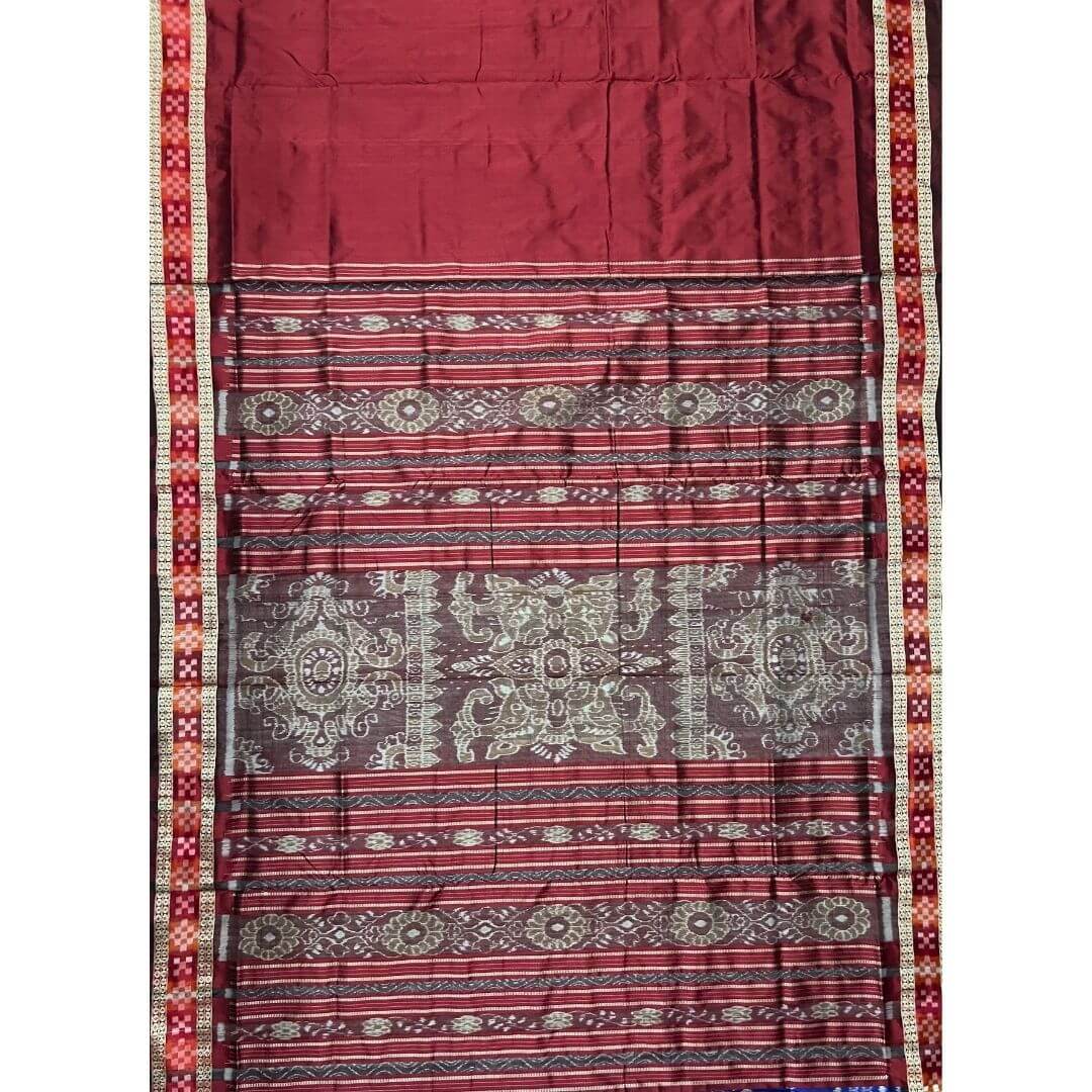 Handwoven Silk | Bandha Sambalpuri Saree - Deep Royal Blue Colour - Taalapatra Vibes