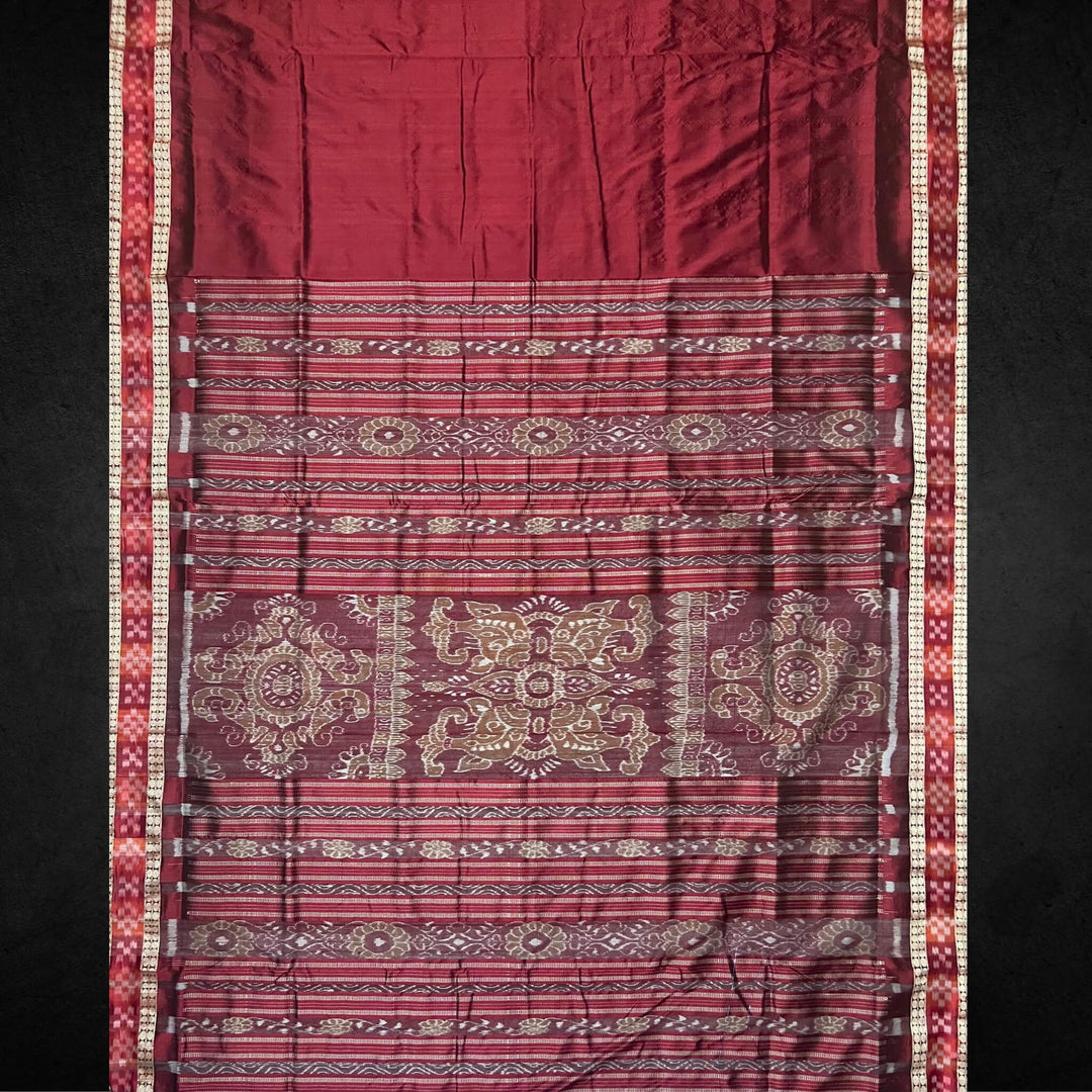 Handwoven Silk | Bandha Sambalpuri Saree - Copper Sulphate Blue Colour - Taalapatra