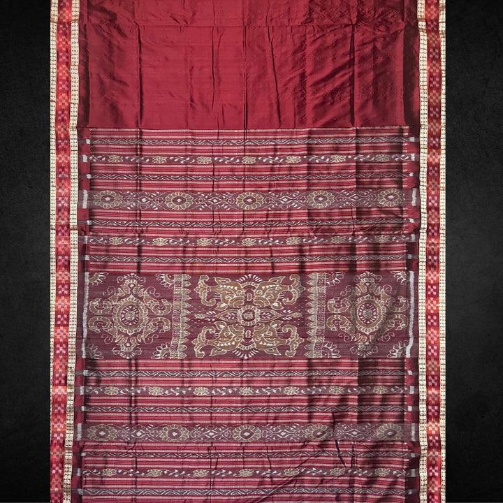 Handwoven Silk | Bandha Sambalpuri Saree - Copper Sulphate Blue Colour - Taalapatra
