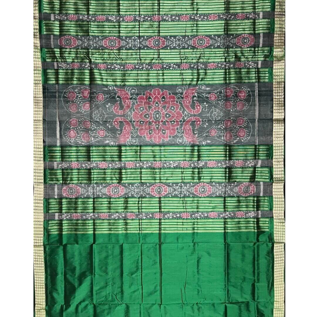 Handwoven Silk | Body Bandha Sambalpuri Saree - Magenta Colour