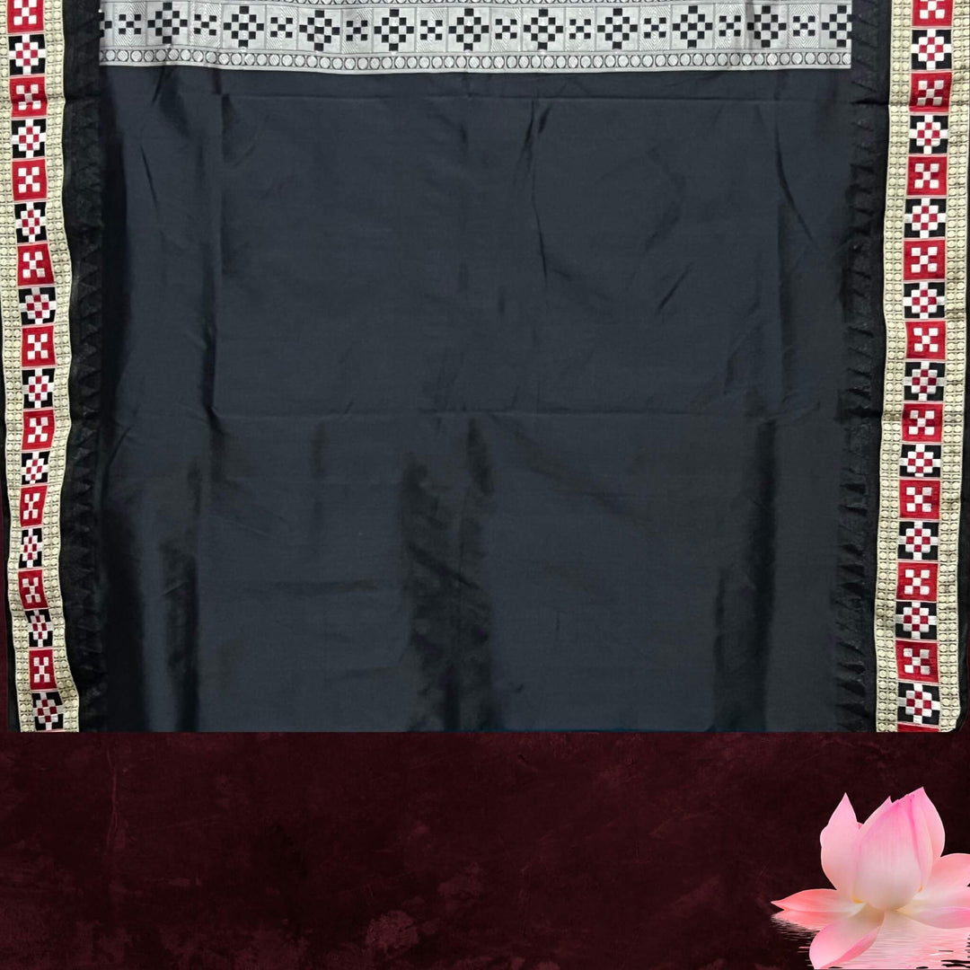 Hand Painted Pattachitra | Silk Saree (Dancing Women) - Blue Colour - Taalapatra