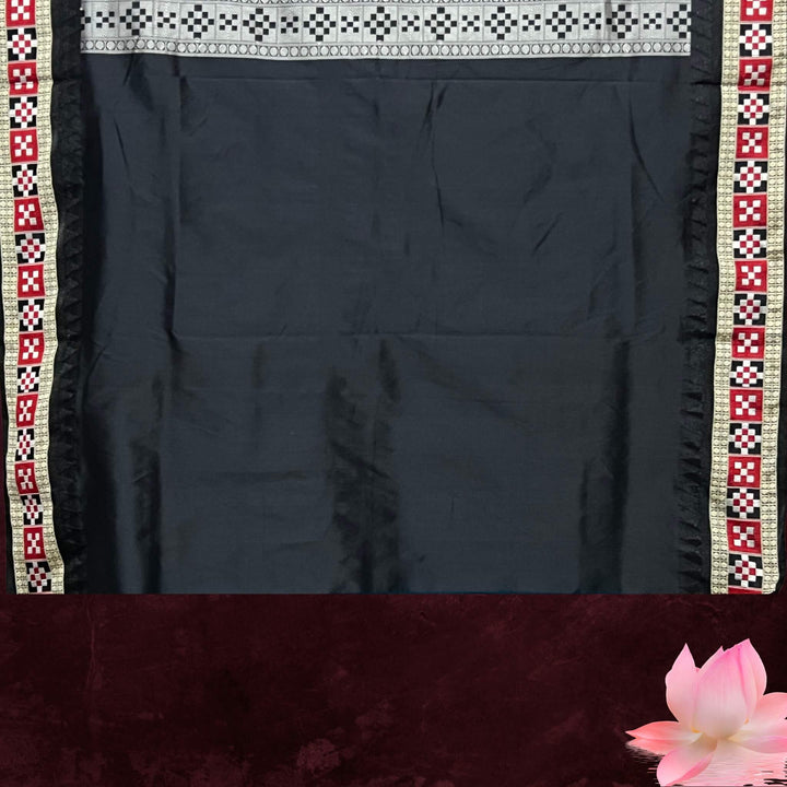 Hand Painted Pattachitra | Silk Saree (Dancing Women) - Blue Colour - Taalapatra