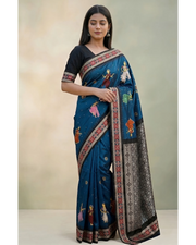 Hand Painted Pattachitra Silk Saree