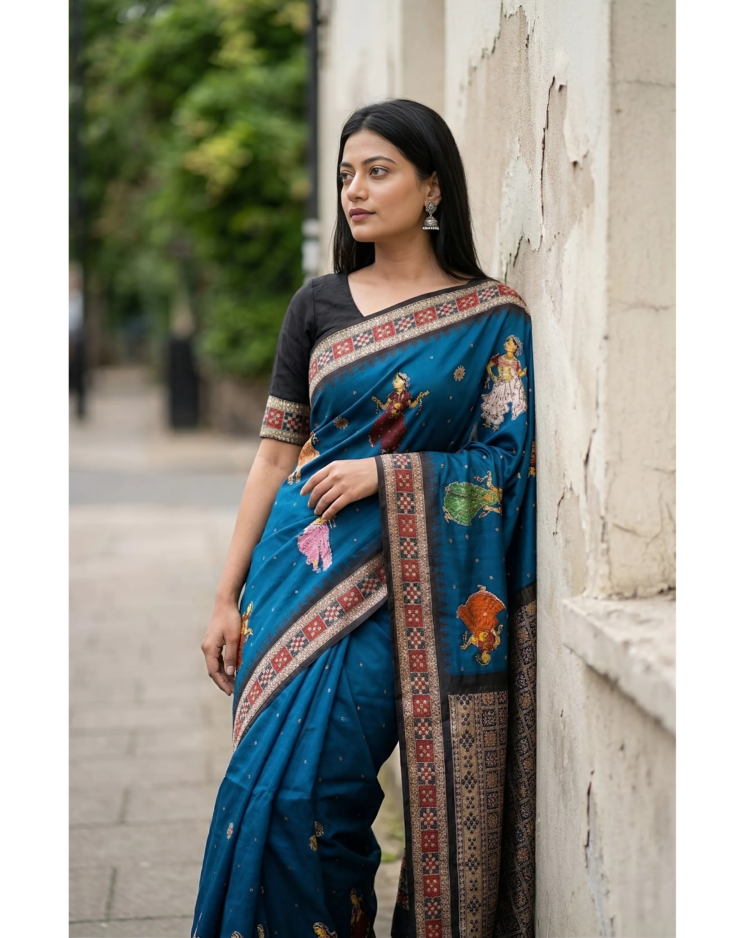 Hand Painted Pattachitra Silk Saree