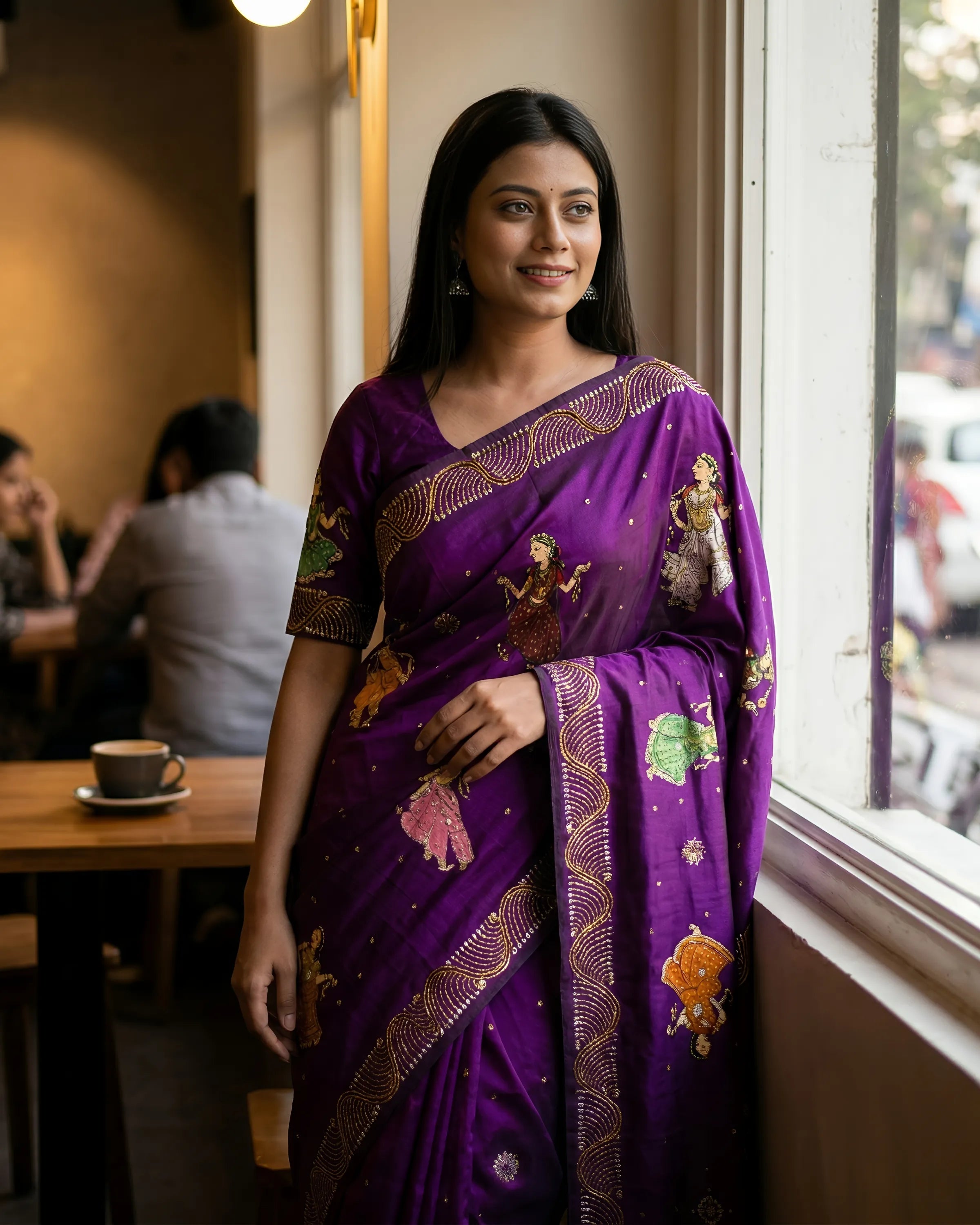Hand Painted Pattachitra Silk Saree