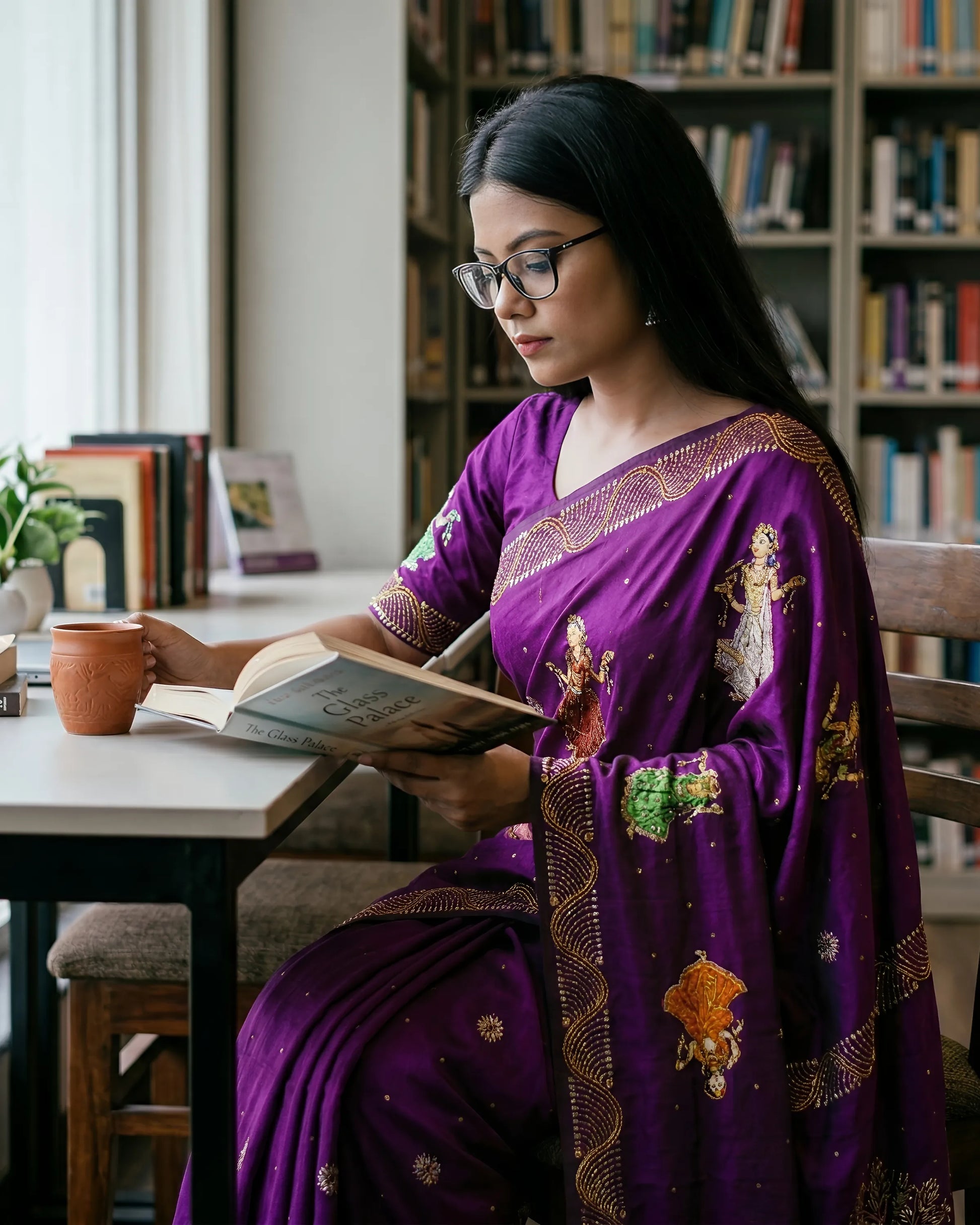 Hand Painted Pattachitra Silk Saree