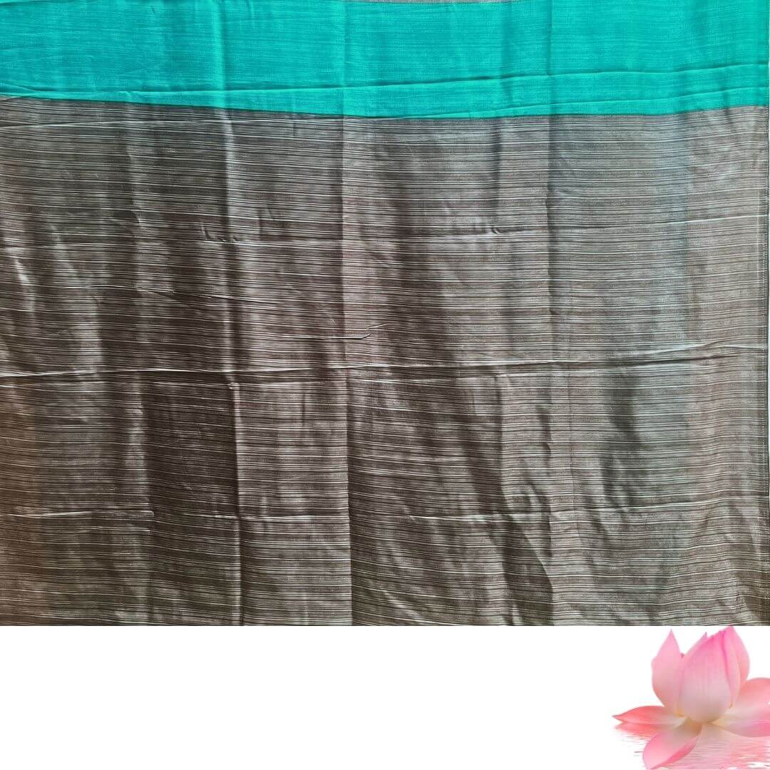 Hand Painted Pattachitra | Silk Saree (Palki) - Sea Green Colour - Taalapatra Vibes