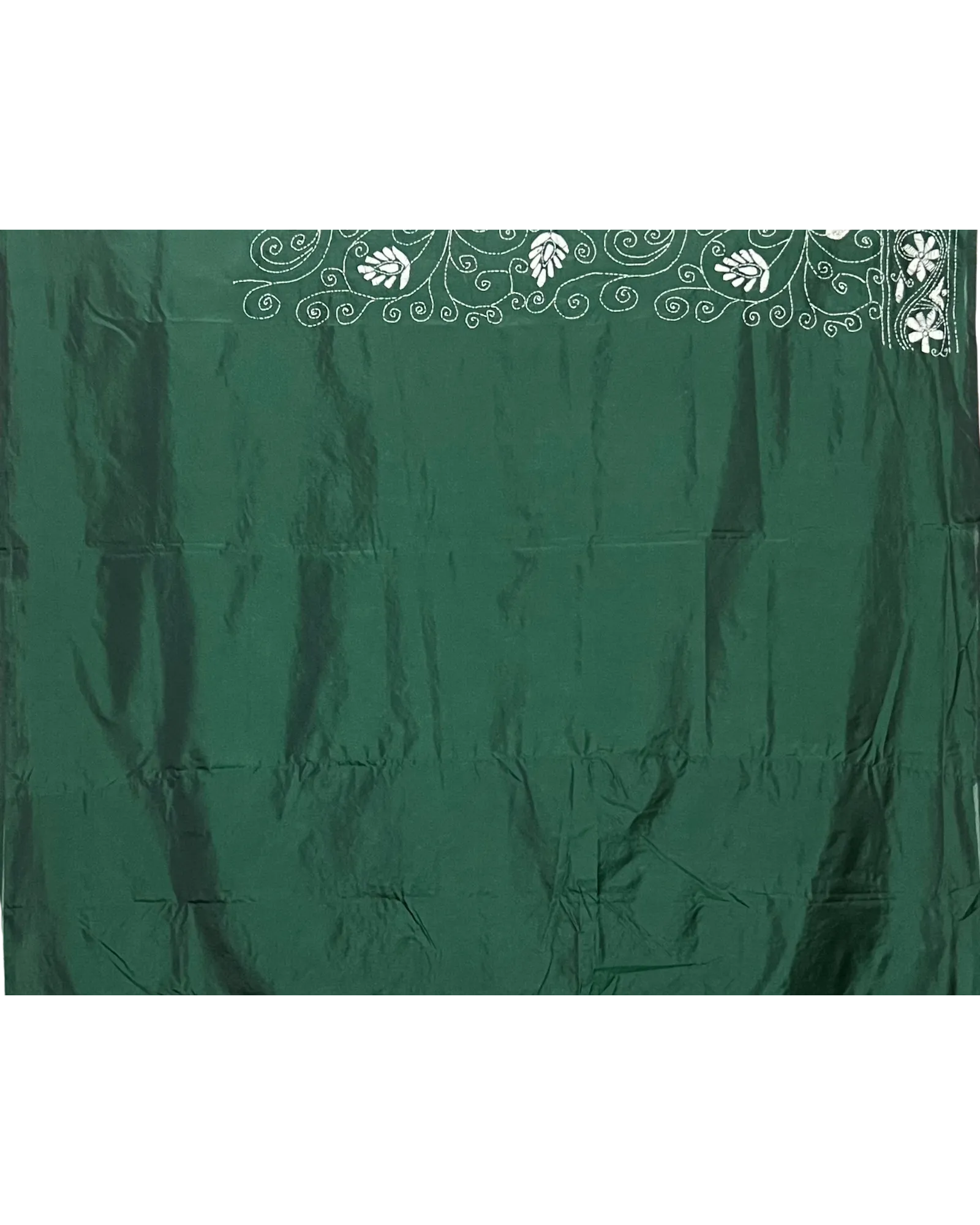 Handwoven Embroidery | Silk Saree - Dark Green Colour